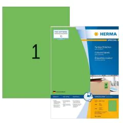 Etiquettes adhésives - 210 x 297 mm - Vert : HERMA Lot de 100 image