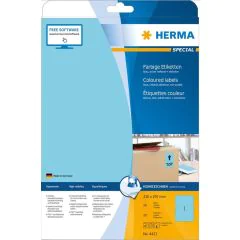 4423 HERMA  Étiquettes adhésives - Multi-usages - 210,0 x 297,0 mm. - Bleu