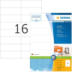 Étiquettes adhésives - 105 x 37 mm - Blanc : HERMA Premium Lot de 1600 Visuel