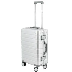Valise de voyage avec 4 roulettes - Aluminium Argent : ALUMAXX