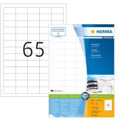 Étiquettes adhésives blanches Premium - 38,1 x 21,2 mm : HERMA Lot de 13000 exemple 