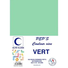 Sous-Chemise pour dossier A4 - Vert ELVE Pep's Lot de 102