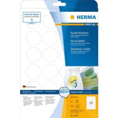 HERMA 5066 : Étiquettes adhésives blanches - Multi-usages - Diamètre 40,0 mm