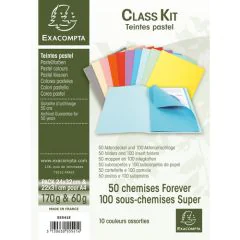 EXACOMPTA : 50 Chemises Forever et 100 sous-chemises Super Class'Kit - Assortiment : 55541E