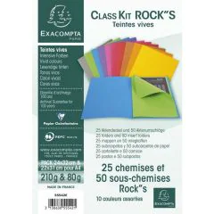 Class'Kit 25 Chemises et 50 Sous-Chemises Rock's - Assortiment EXACOMPTA