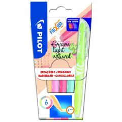 Etui de 6 surligneurs effaçables - Assortiment : PILOT Frixion Light Natural Visuel