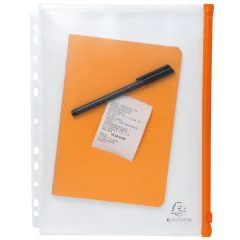 Lot de 5 Pochettes Enveloppes perforées avec fermeture zip - A4 - Incolore : EXACOMPTA Image