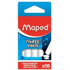 Boite de 10 craies pour tableau - Blanc MAPED image