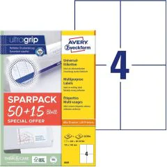 Étiquettes adhésives A6 - 105 x 148 mm - Blanc AVERY Lot de 260