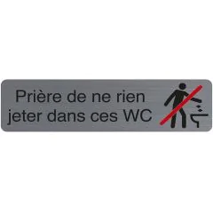 Plaque adhésive de signalisation - Prière de ne rien jeter dans ces WC : EXACOMPTA image