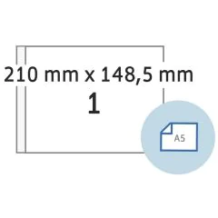 Étiquettes adhésives - 205 x 148,5 mm - Blanc : HERMA Dataprint Lot de 1000 Visuel