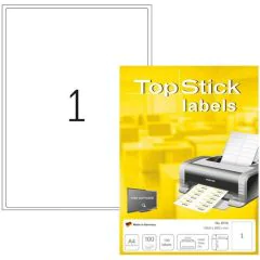 Étiquettes adhésives blanches - 199,6 x 289,1 mm : TOP STICK Lot de 100 modèle