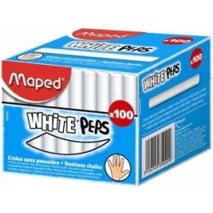 Boite de 100 craies pour tableau - Blanc : MAPED