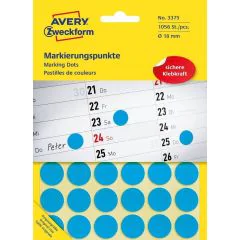 AVERY Pastilles adhésives 18 mm - Bleu Modèle