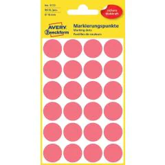 AVERY Lot de 96 pastilles adhésives 18 mm - Rouge fluo
