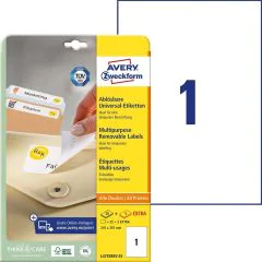 Étiquettes amovibles - Blanc - 210 x 297 mm AVERY Ecologique Lot de 30