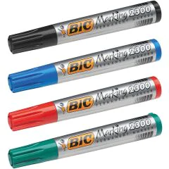 Lot de 4 marqueurs permanents 2300 - Assortiment : BIC Visuel