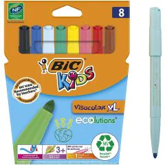 BIC : Lot de 8 feutres Visacolor XL - Assortiment Visuel