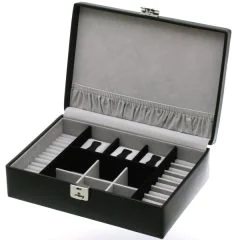 DAVIDT'S : Boite à bijoux Homme Samson -  Noir ouvert 390227