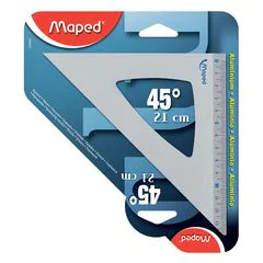 120421 MAPED : Équerre en aluminium - Hypoténuse de 210 mm - 45°
