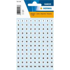 HERMA 4128 : Etiquettes à chiffres autocollants - 8,0 mm - Noir et Blanc