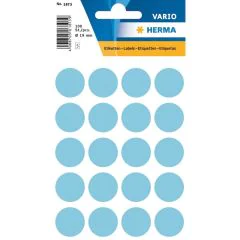 HERMA 1873 : Lot de 100 étiquettes adhésives rondes - 19,0 mm - Bleu