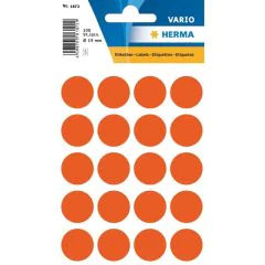 HERMA 1872 : Lot de 100 étiquettes adhésives rondes - 19,0 mm - Rouge