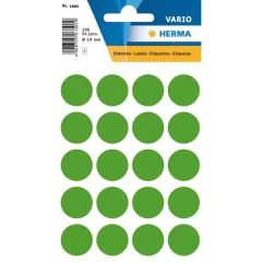 HERMA : Lot de 100 étiquettes adhésives rondes - 19,0 mm - Vert foncé 1885