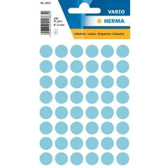 HERMA : Lot de 240 étiquettes adhésives rondes - 13,0 mm - Bleu