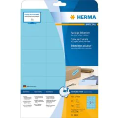 4468 HERMA  Étiquettes adhésives - Multi-usages - 70,0 x 37,0 mm. - Bleu