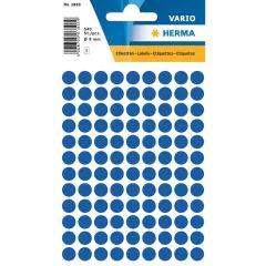 HERMA : Lot de 540 étiquettes adhésives rondes - 8,0  mm - Bleu foncé