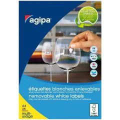 Image Etiquettes adhésives amovibles - 22 x 16 mm - Blanc AGIPA