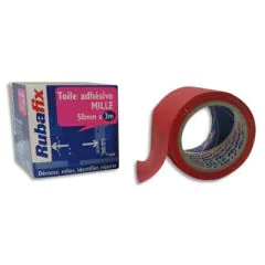 Image RUBAFIX : Ruban adhésif  toile - Rouge - 50 mm x 3 m