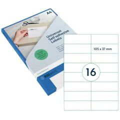 Étiquettes adhésives - 105 x 37 mm RILLPRINT Lot de 1600