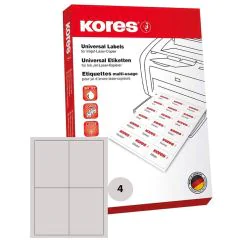Photo Étiquettes adhésives blanches - 105 x 148 mm : KORES L105148
