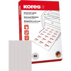 Étiquettes adhésives blanches 38 x 21,2 mm : KORES L3821 Lot de 6500