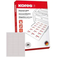 Étiquettes adhésives blanches - 63,5 x 33,9 mm : KORES L6333 Lot de 2400