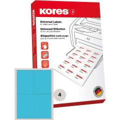 Lot de 400 étiquettes adhésives - Bleu - 105 x 148 mm : KORES Visuel