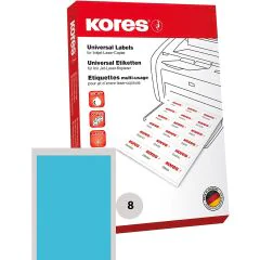 Lot de 800 étiquettes adhésives - Bleu - 105 x 74 mm : KORES Visuel