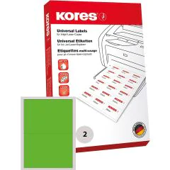 Lot de 200 étiquettes adhésives - Vert - 210 x 148 mm : KORES Visuel