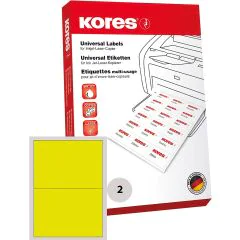 Lot de 200 étiquettes adhésives - Jaune - 210 x 148 mm : KORES