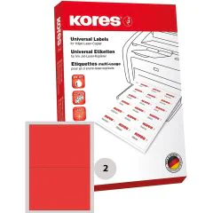 Lot de 200 étiquettes adhésives - Rouge - 210 x 148 mm : KORES Image