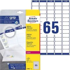 Mini-étiquettes - 38,1 x 21,2 mm - Blanc : AVERY L7651 Lot de 6500 Image