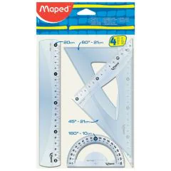 Photo Set de géométrie - Règle, équerres rapporteur MAPED Medium Start 242