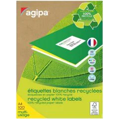 Photo Étiquettes adhésives - 70 x 35 mm - Blanc AGIPA