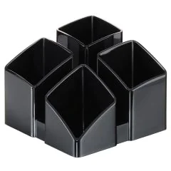 Photo Pot à crayons 4 compartiments - SCALA - Noir : HAN 17450-13