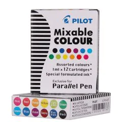 Photo Lot de 12 cartouches d'encre pour stylo plume de Calligraphie Parallel Pen - Assortiment : PILOT 