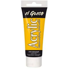 Photo Peinture acrylique EL Greco - 75 ml - Jaune cadmium KREUL  tube