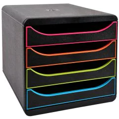 Photo Caisson à 4 tiroirs - Big Box - Noir/Arlequin EXACOMPTA Black Office