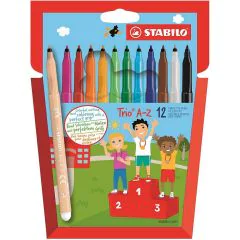 Boîte de 12 Feutres - Trio A-Z - Assortiment : STABILO